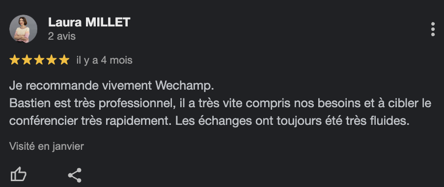 Avis Google Sur WeChamp 3